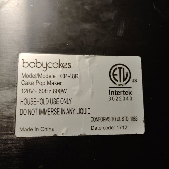 Babycakes Pink Nonstick Electric Cake Pop Maker-Flip over-12 Molds - Picture 4 of 10